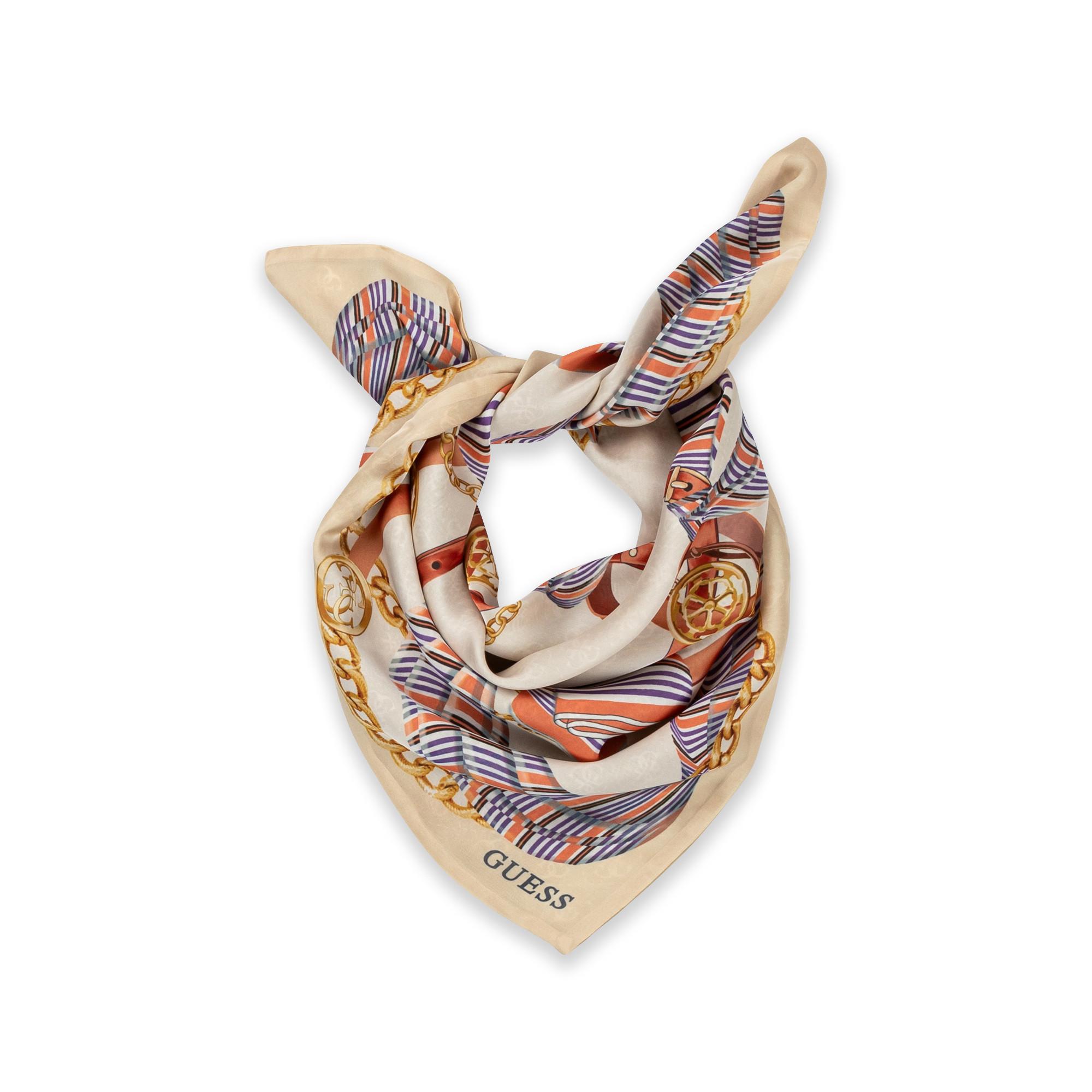 Image of Gemusterter Schal Damen Ecru ONE SIZE