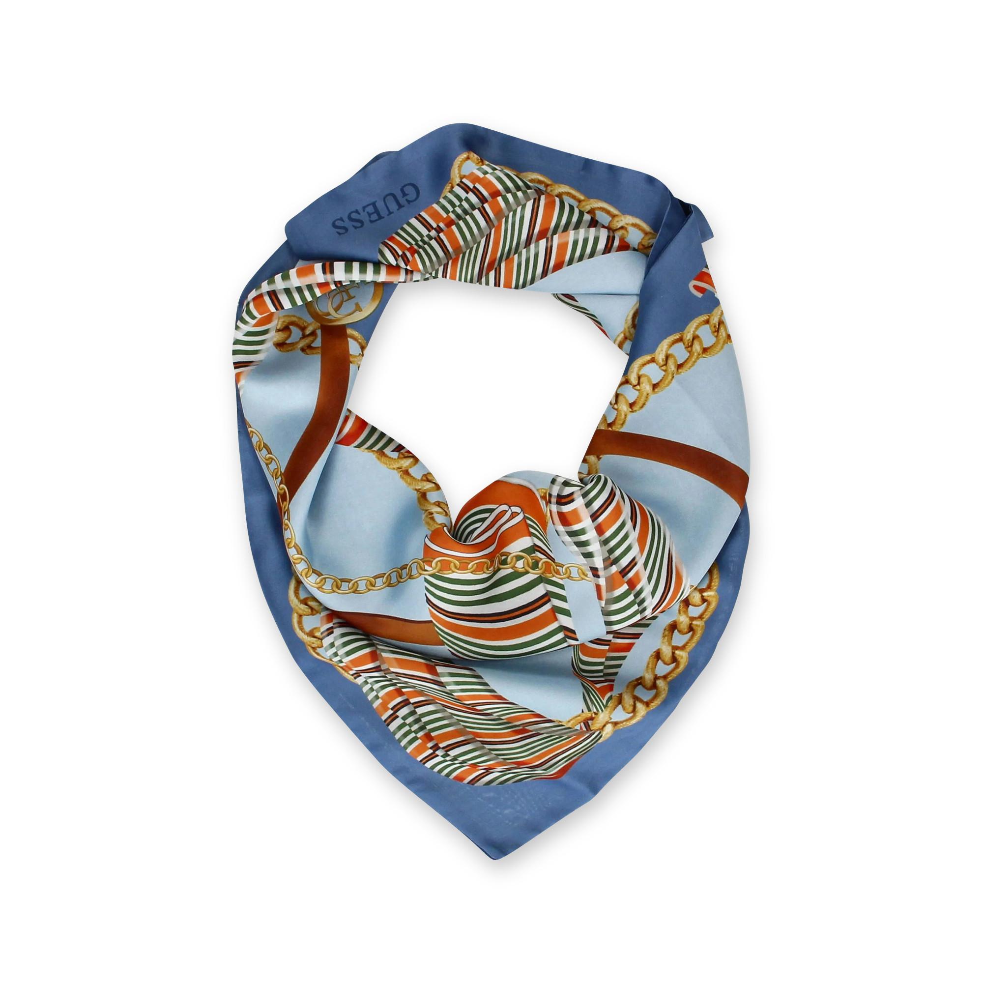 Image of Gemusterter Schal Damen Blau Bedruckt ONE SIZE