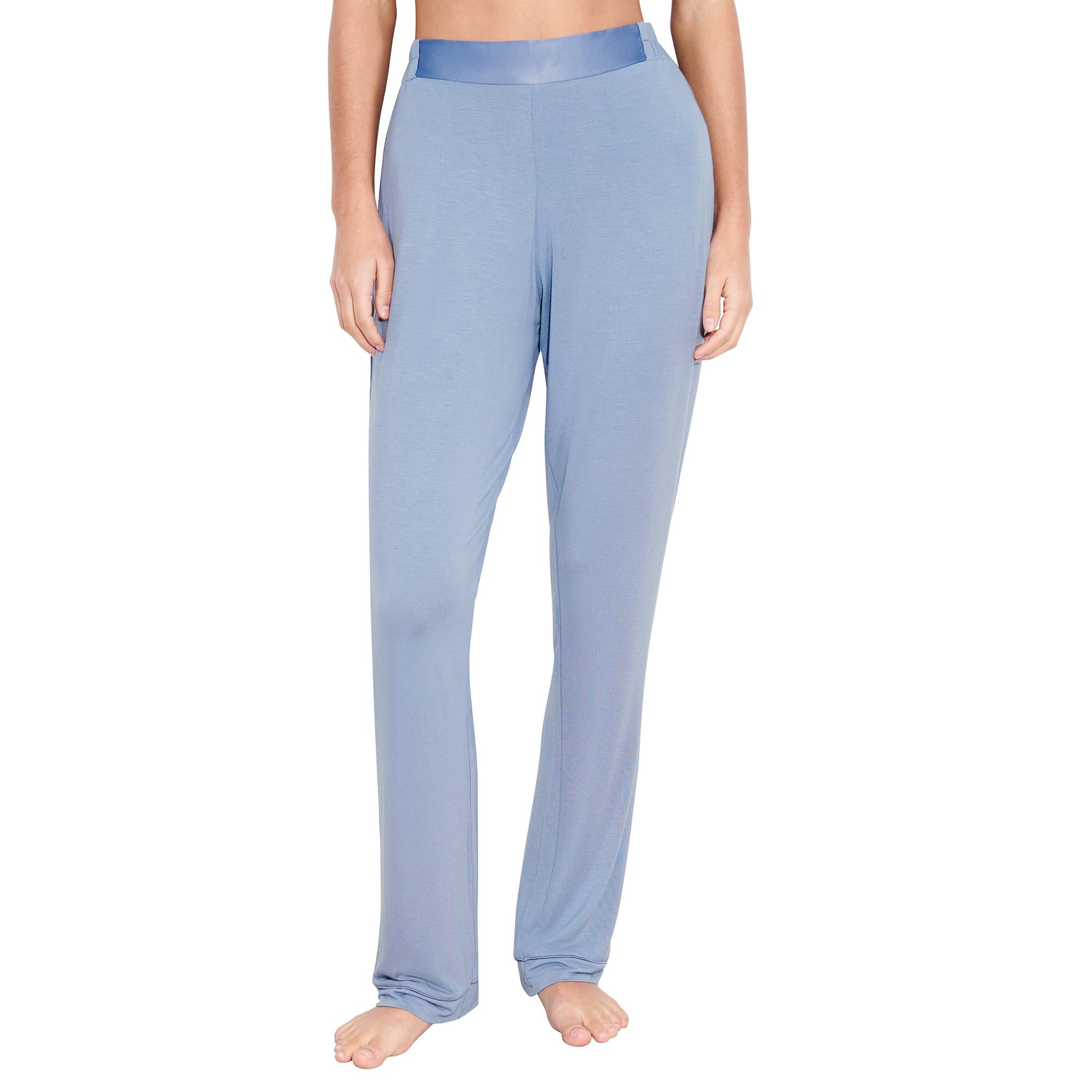 Image of Lange Pyjamahose Damen Blau 38