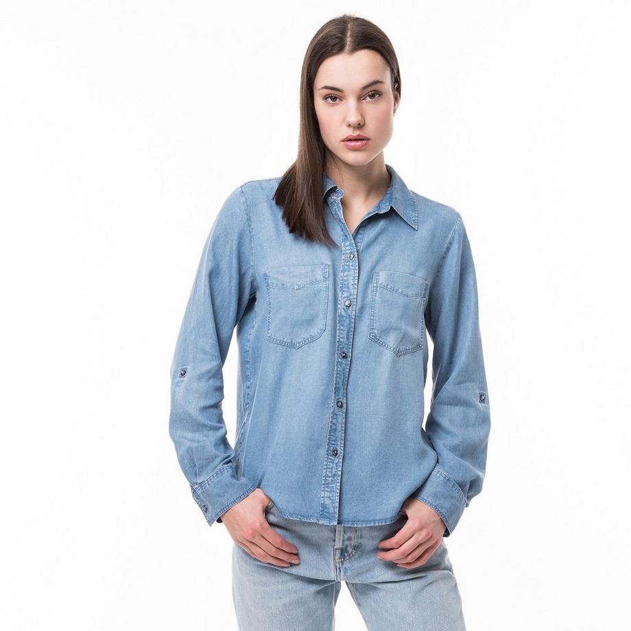 TOM TAILOR Camicetta in denim a maniche lunghe  