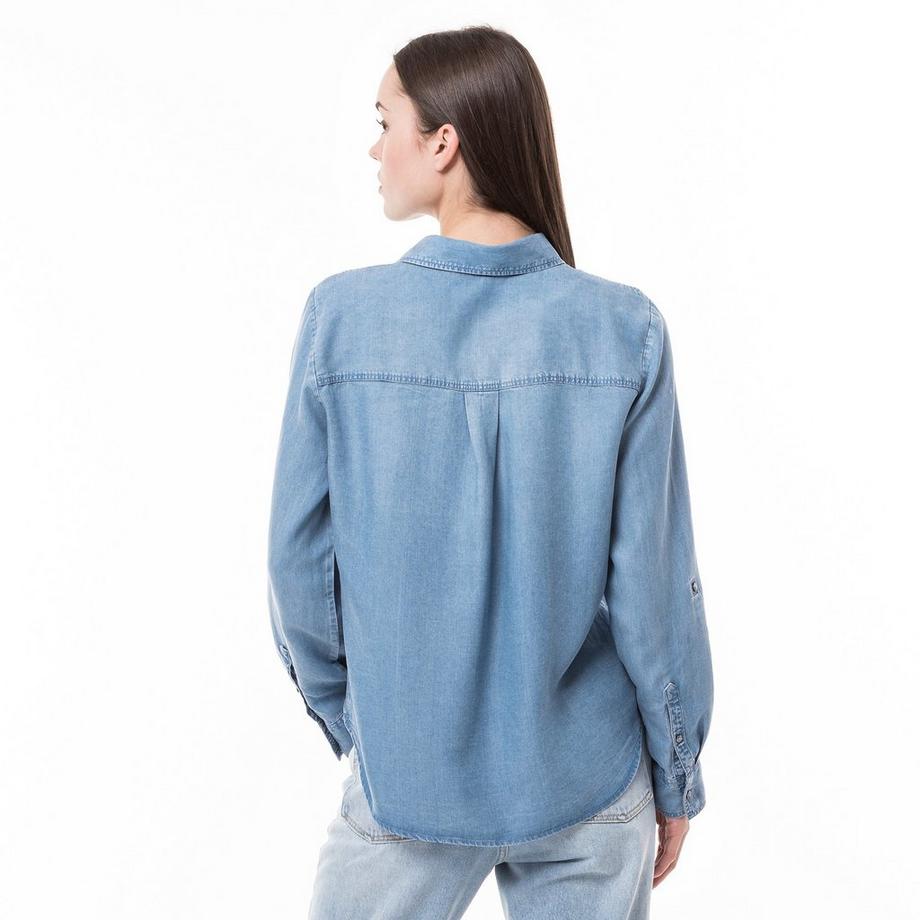 TOM TAILOR Camicetta in denim a maniche lunghe  