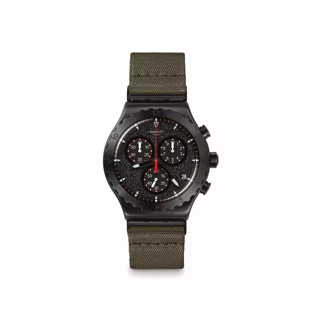 Swatch - Chronograph Uhr, By The Bonfire, 43mm, Grün