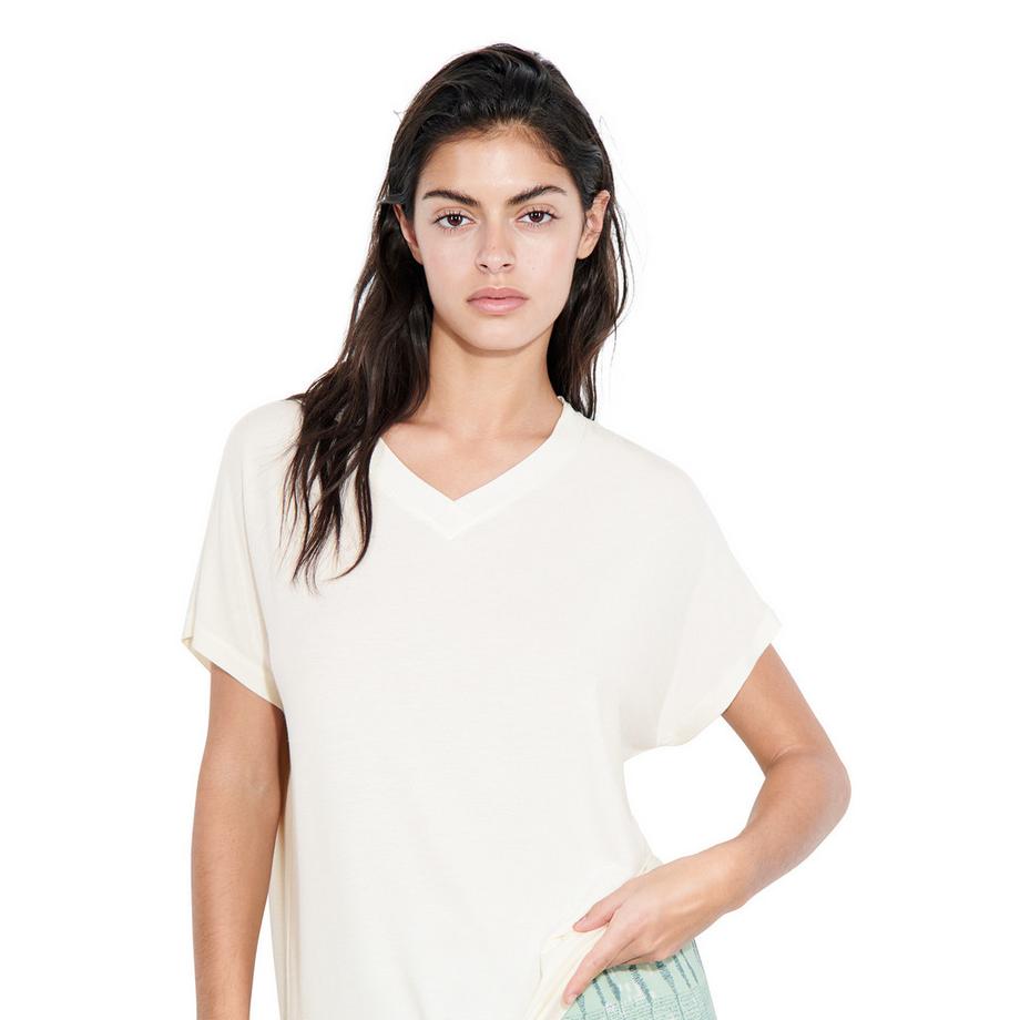 FEMILET Top Scollo a V Maniche Corte  