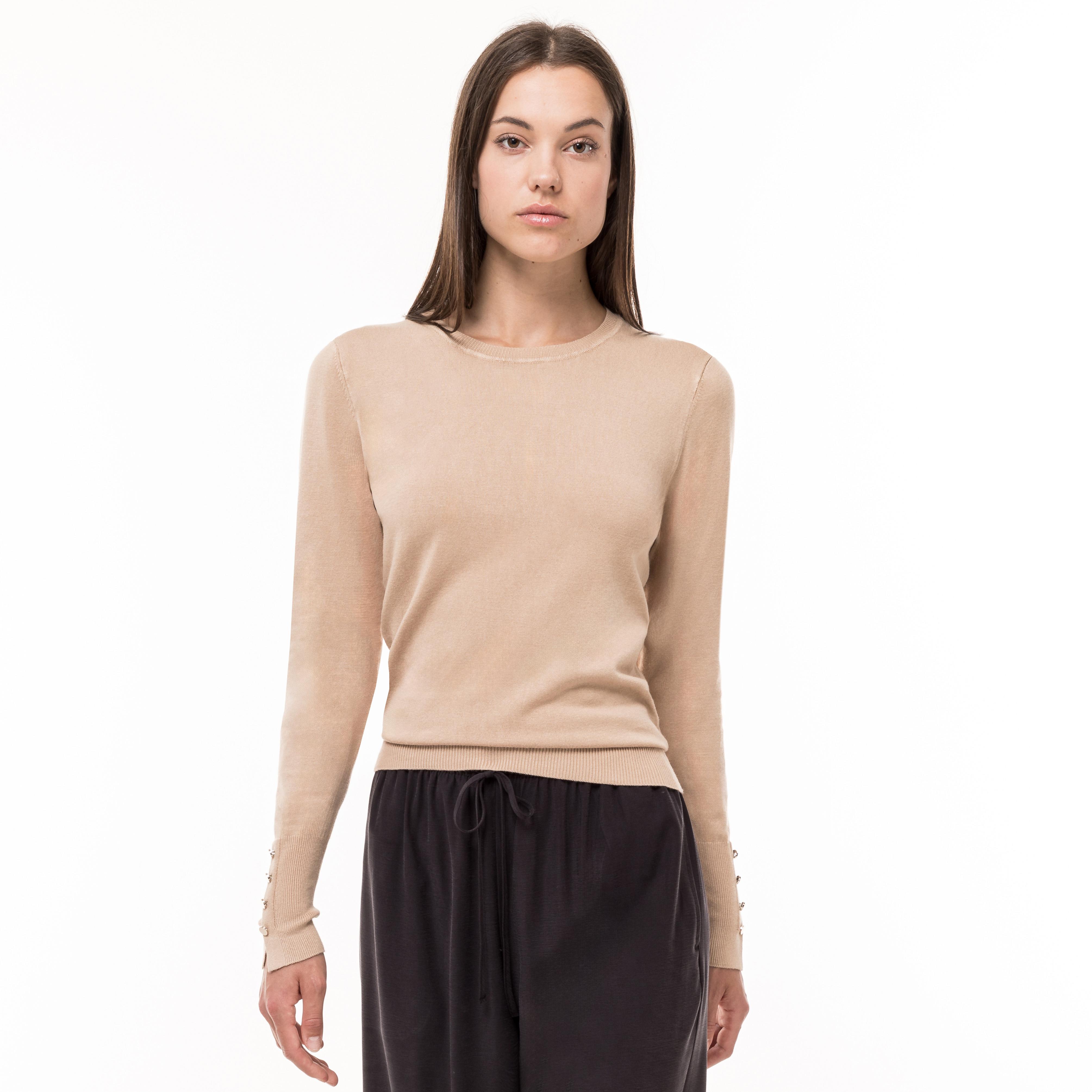 Image of Pullover, Rundhals, Langarm Damen Sand L