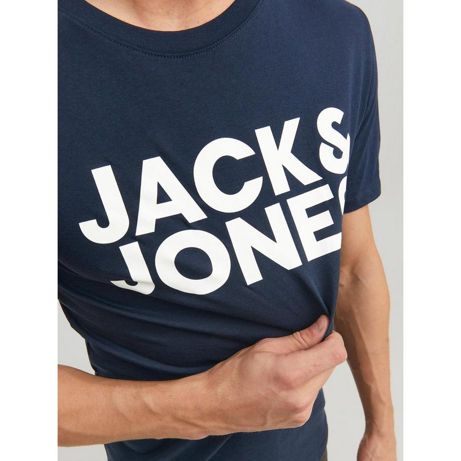 JACK & JONES Logo Tee Kurzarm Rundhals  