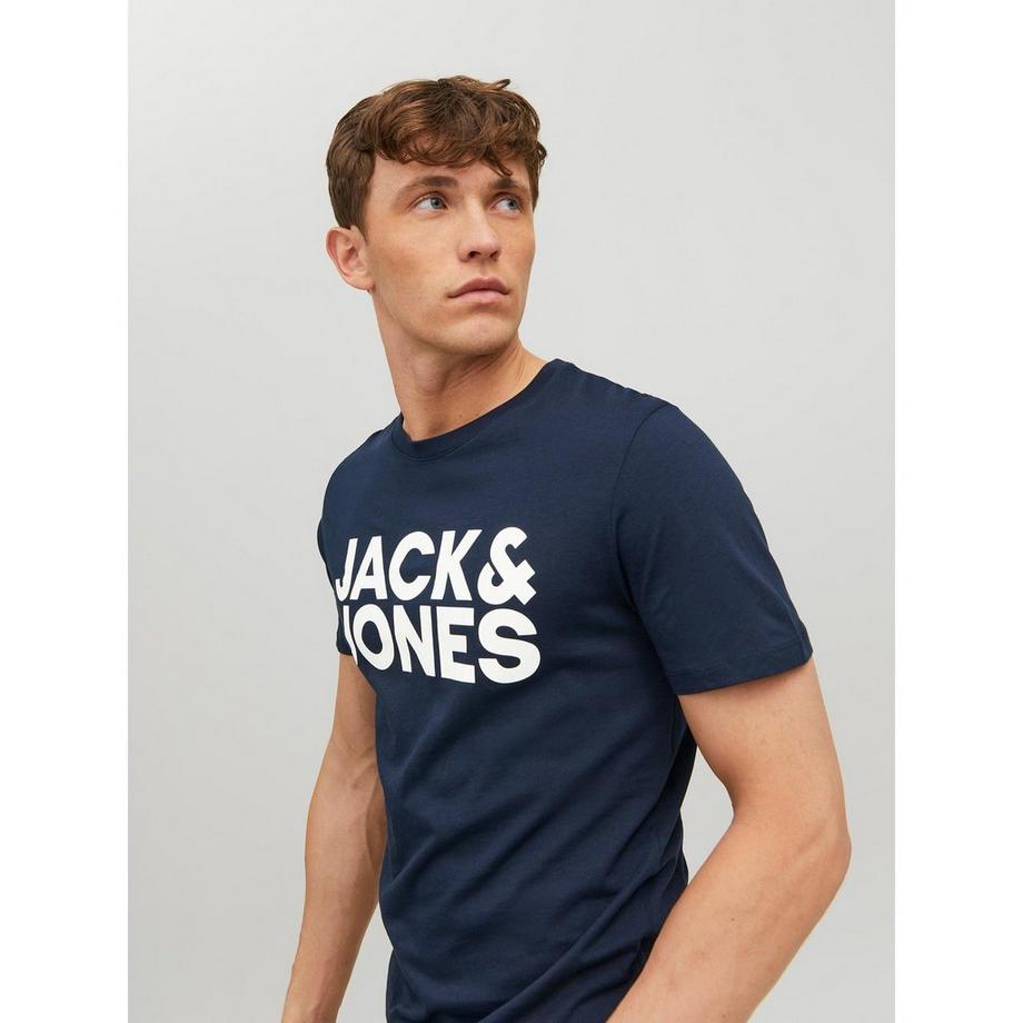 JACK & JONES Logo Tee Kurzarm Rundhals  