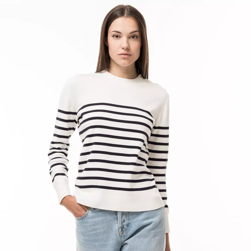 Manor Woman - Pullover, Rundhals, langarm, für Damen, Ecru, Größe XS