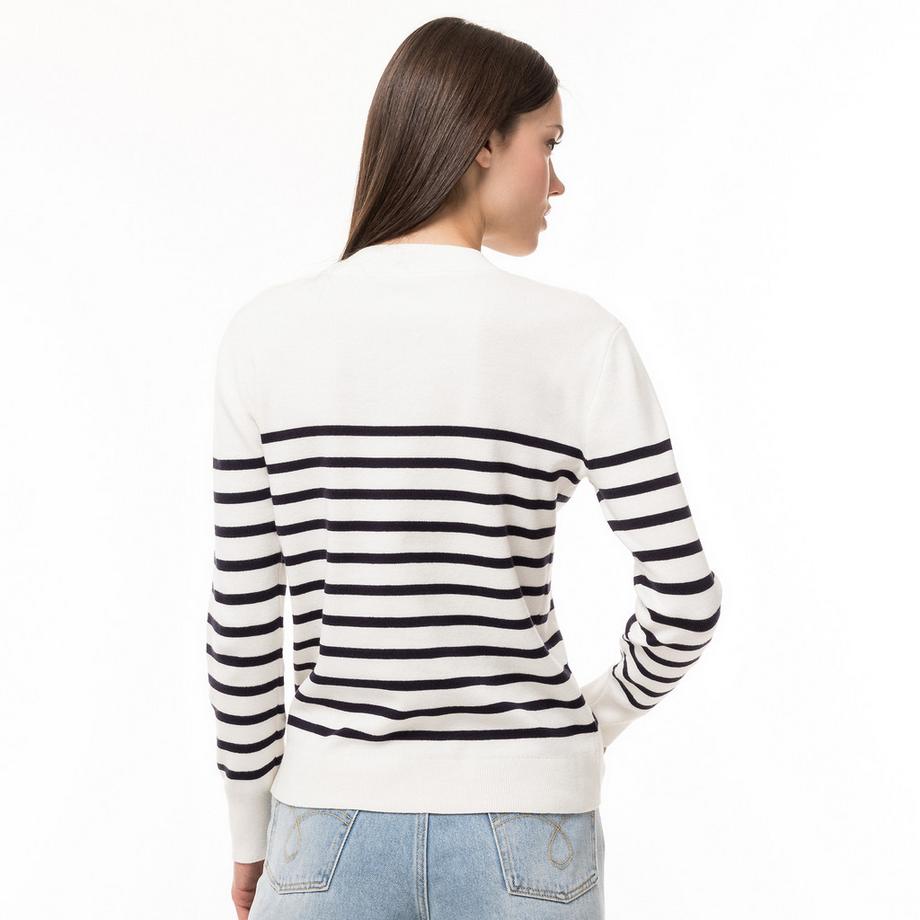 Manor Woman Gestreifter Langarm Rundhals Pullover  