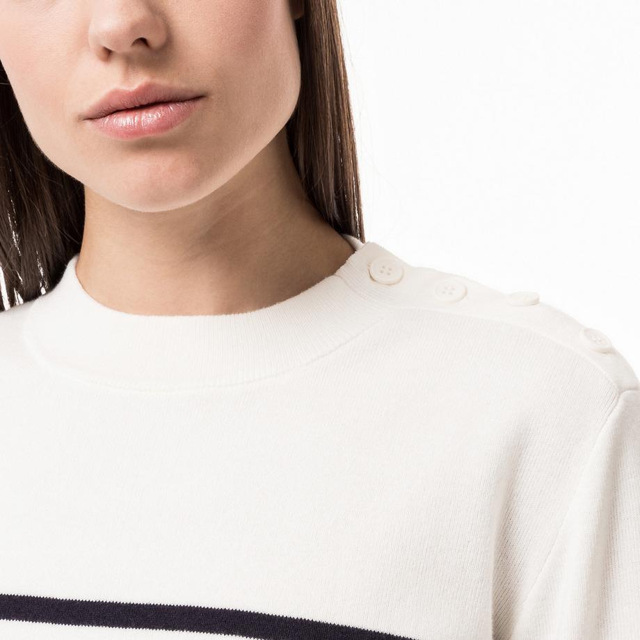 Manor Woman Gestreifter Langarm Rundhals Pullover  