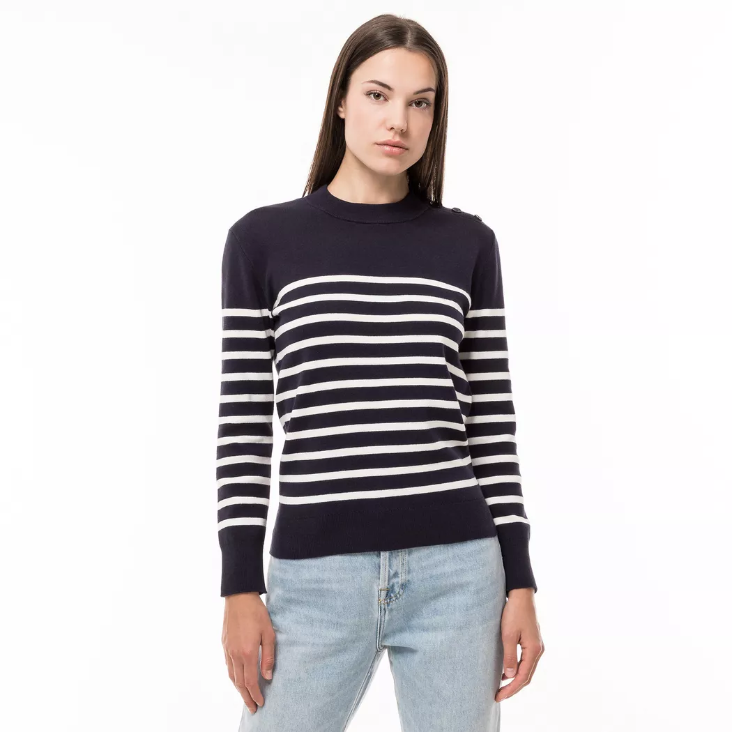 Manor Woman - Pullover, Rundhals, langarm, für Damen, Marine, Größe XL