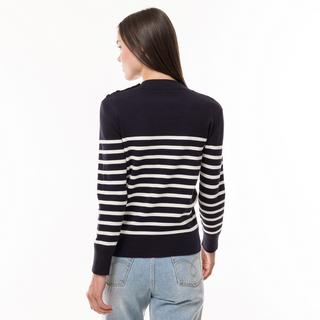 Manor Woman Pull Col Rond Manches Longues Rayé  