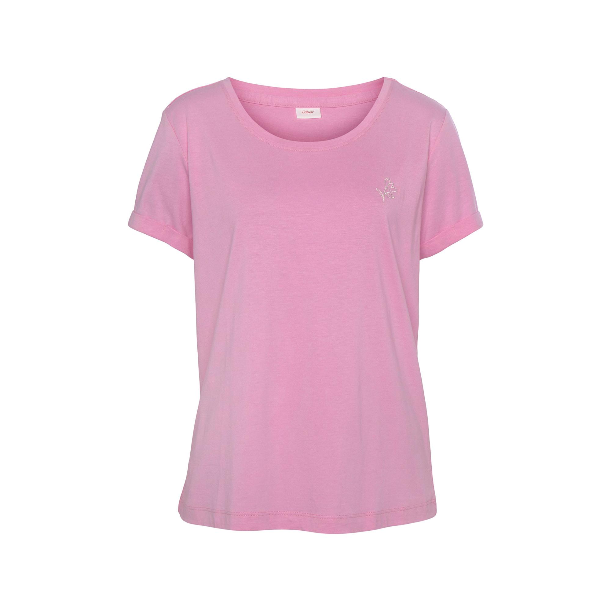Image of T-shirt, Classic Fit, Kurzarm Damen Pink 32-34