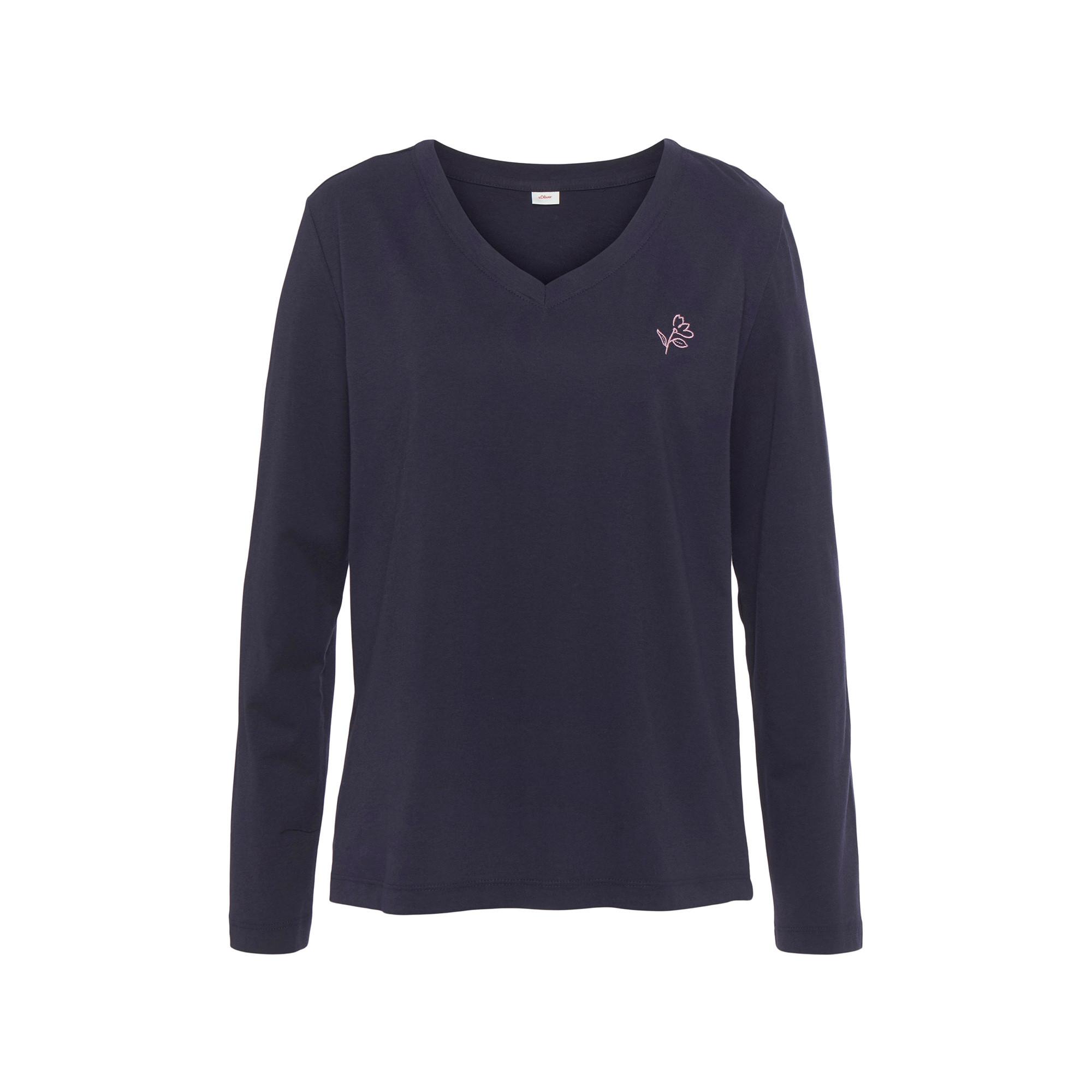 Image of Pyjama Oberteil, Langarm Damen Dunkelblau 32-34