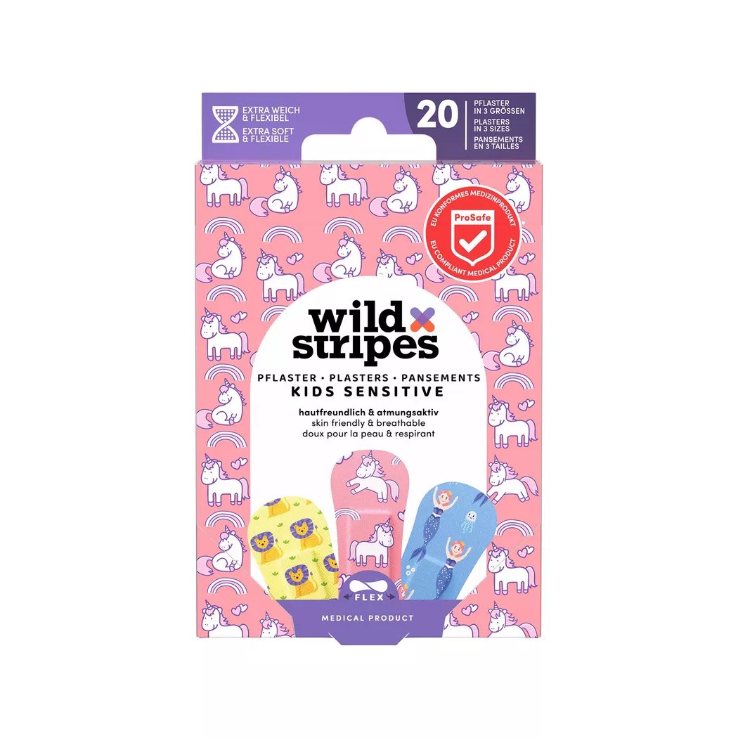 Wild Stripes Kids Sensitive Plasters Fantasy x20