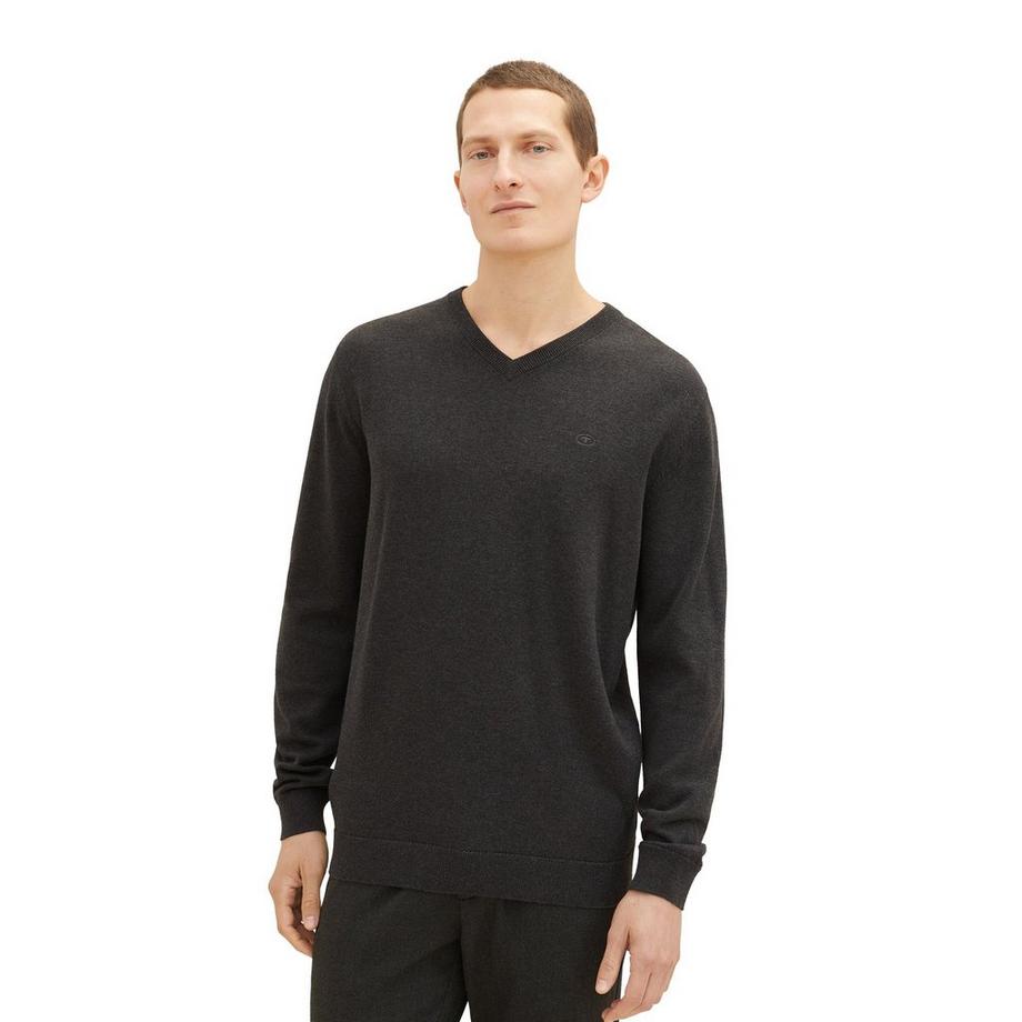 TOM TAILOR Pull Col V Coupe Droite  