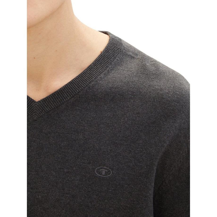 TOM TAILOR Pull Col V Coupe Droite  