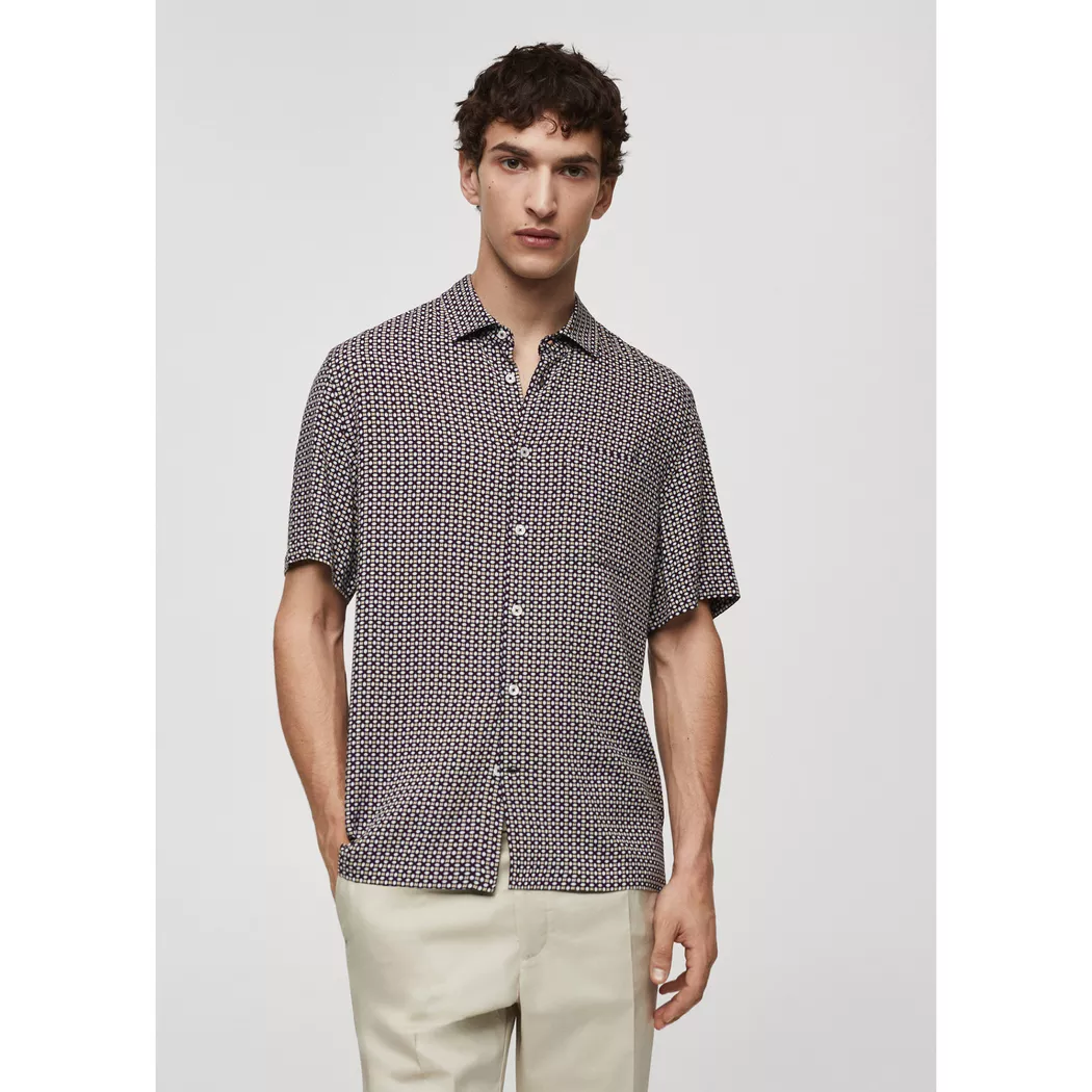 Mango Man - Hemd, Regular Fit, kurzarm, für Herren, Blau, Größe S (20)