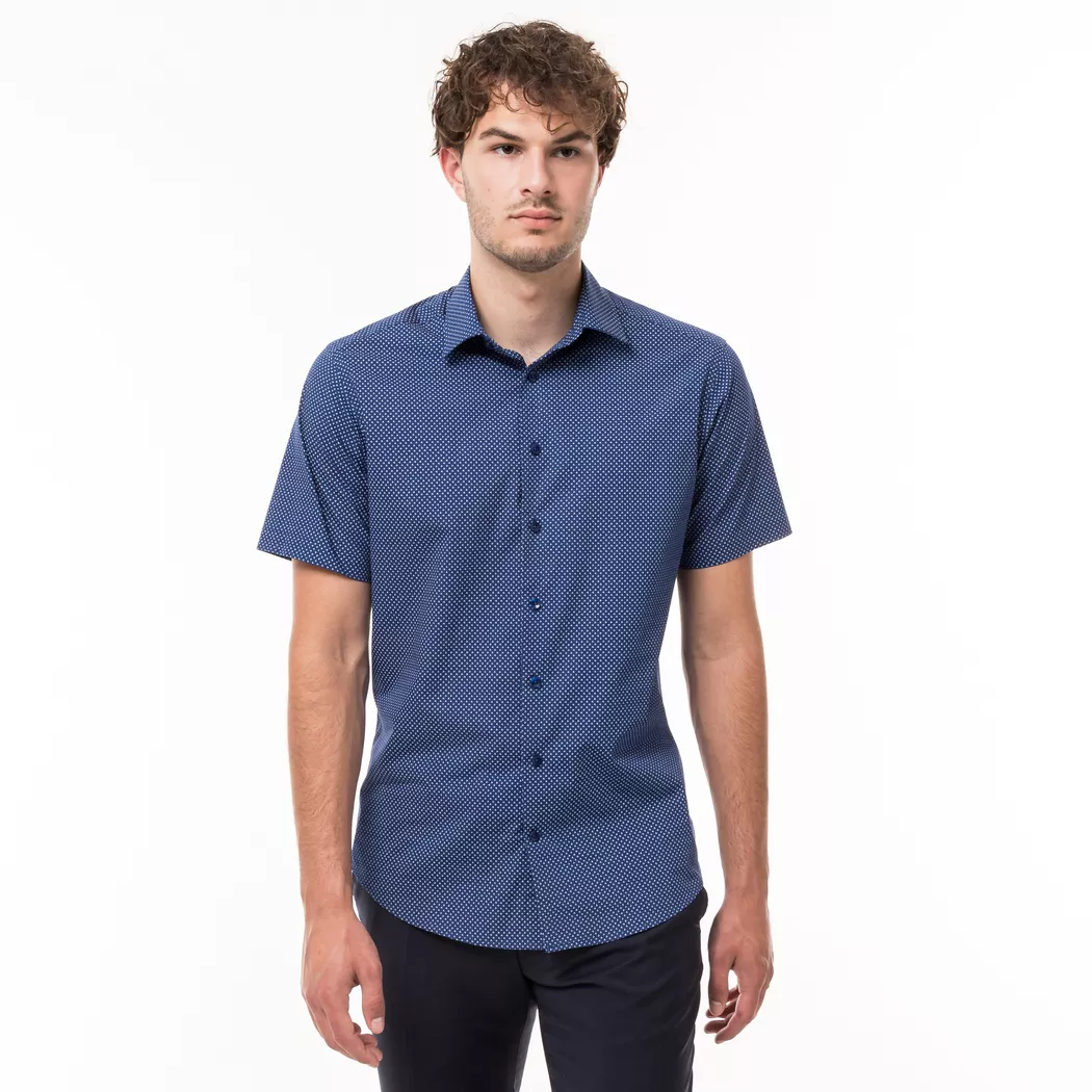 Manor Man - Hemd, Classic Fit, kurzarm, für Herren, Blau, Größe XXL