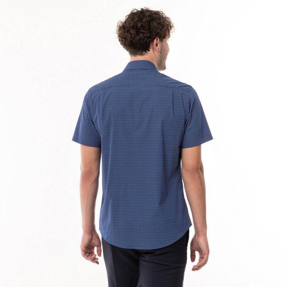 Manor Man Classic Fit Kurzarm Gemustertes Hemd  