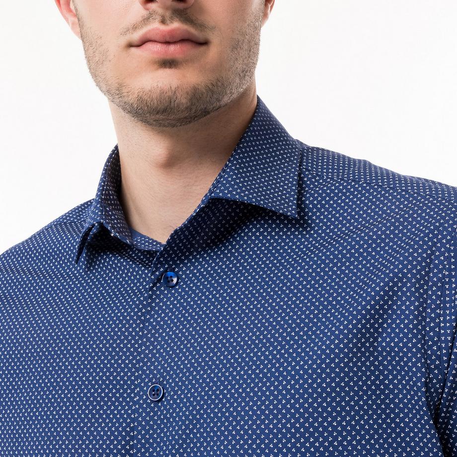 Manor Man Classic Fit Kurzarm Gemustertes Hemd  