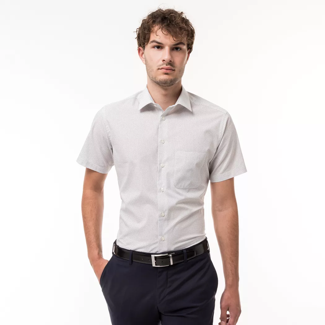 Manor Man - Hemd, Classic Fit, kurzarm, für Herren, Weiss, Größe M