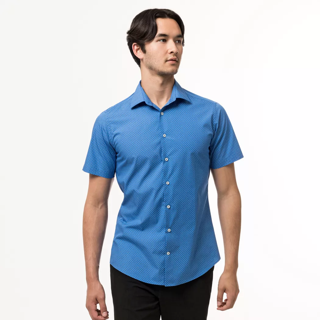 Manor Man - Hemd, Modern Fit, kurzarm, für Herren, Blau, Größe L
