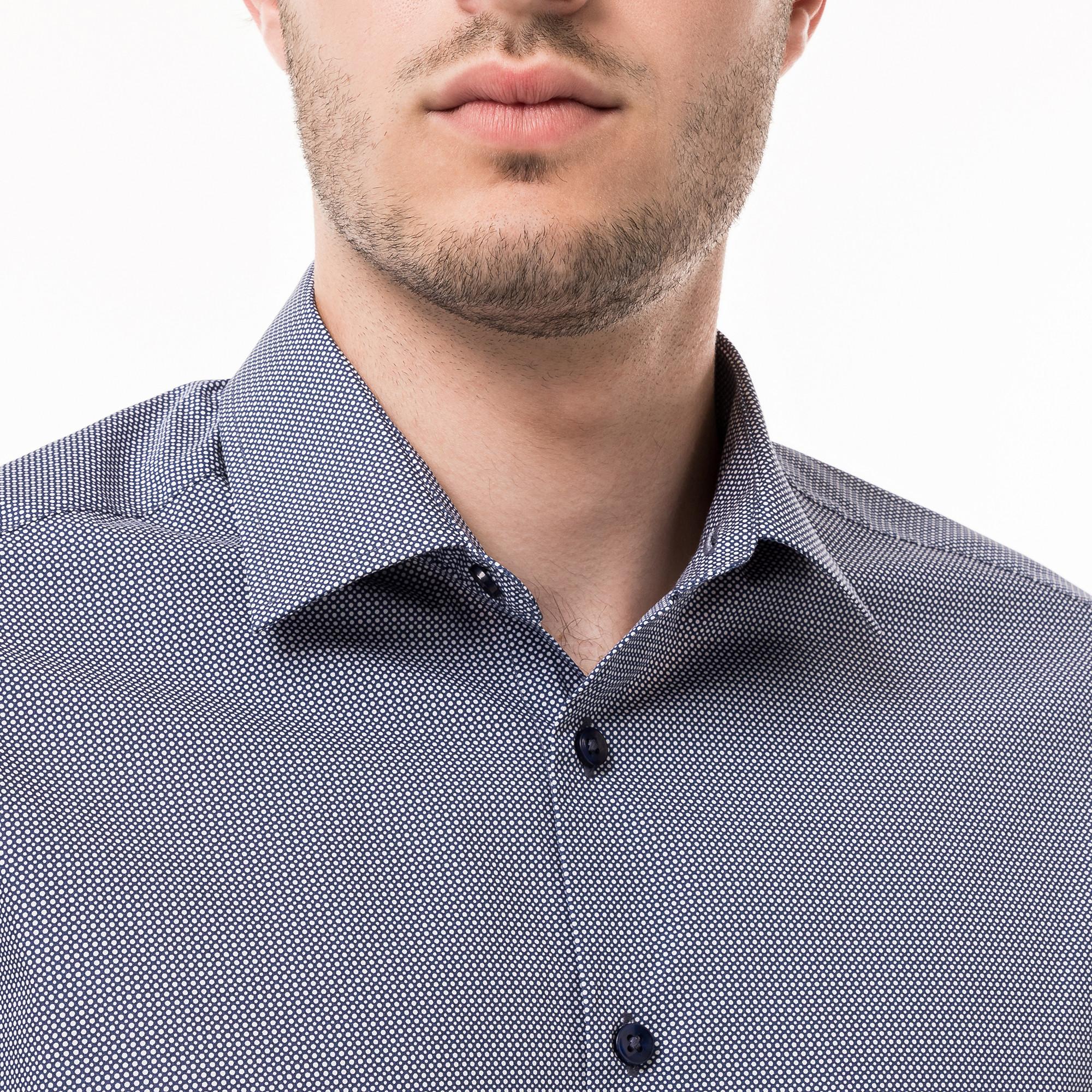 Manor Man Classic Fit Kurzarm Gemustertes Hemd  