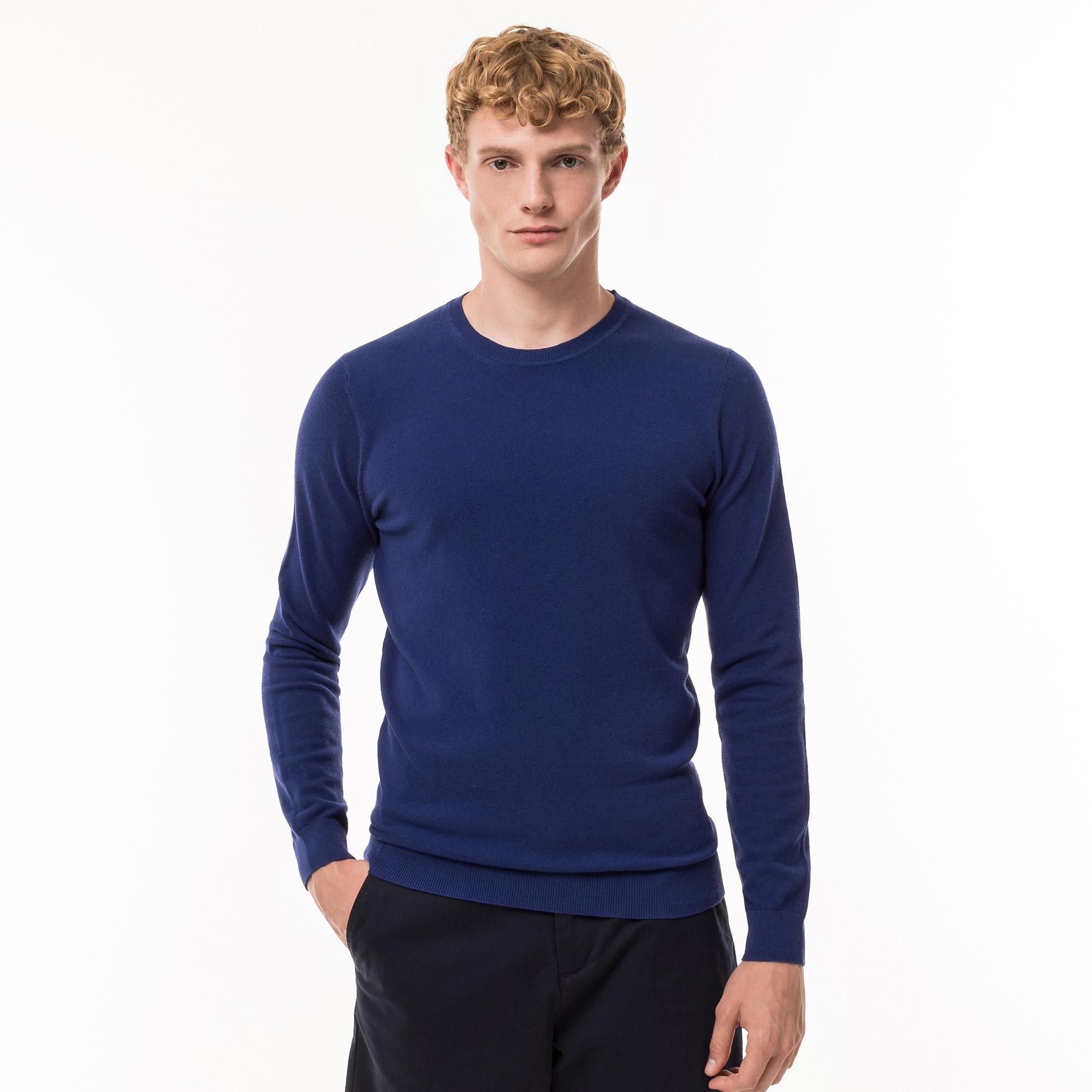 Image of Pullover, Rundhals Herren Königsblau L