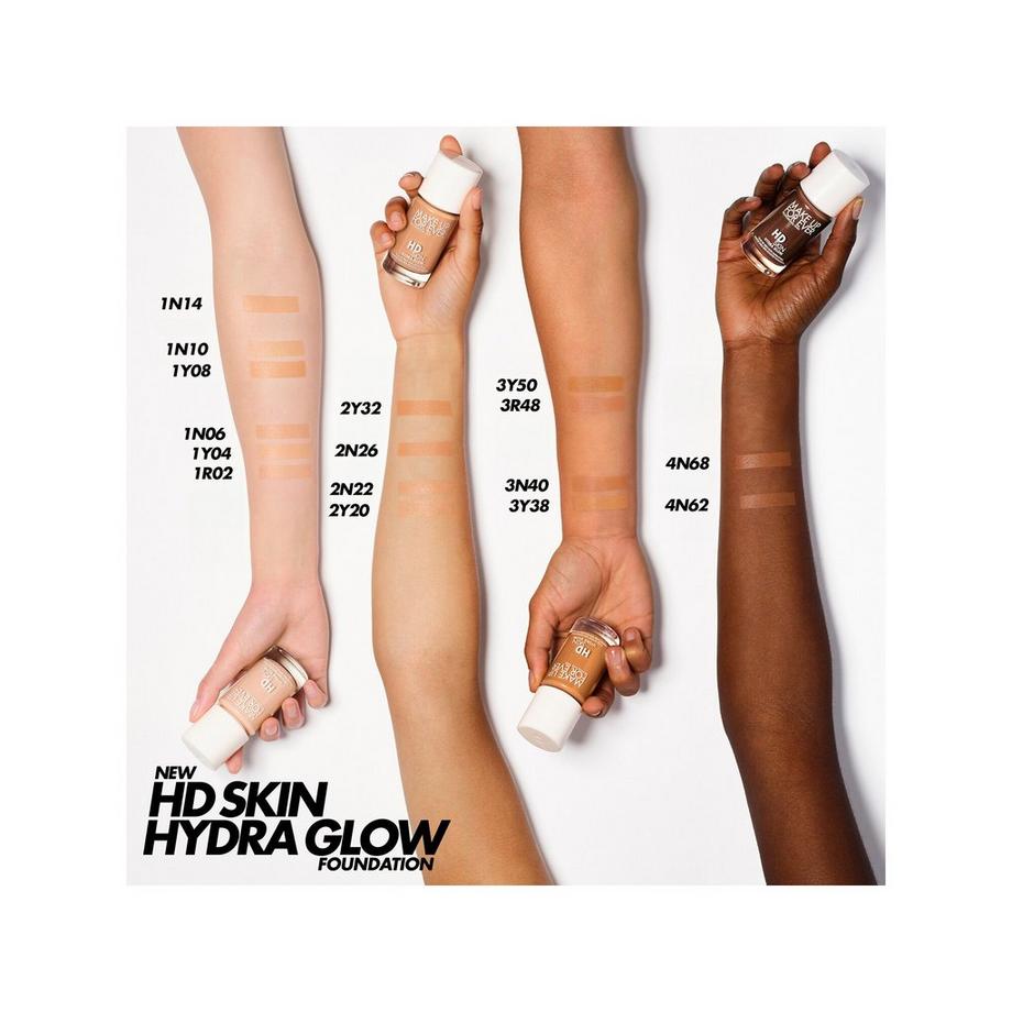 MAKE UP FOR EVER HD Skin Hydra Glow Fond de teint imperceptible, éclat & hydratation 