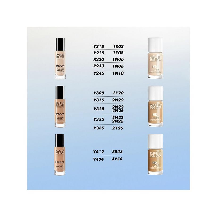MAKE UP FOR EVER HD Skin Hydra Glow Fond de teint imperceptible, éclat & hydratation 
