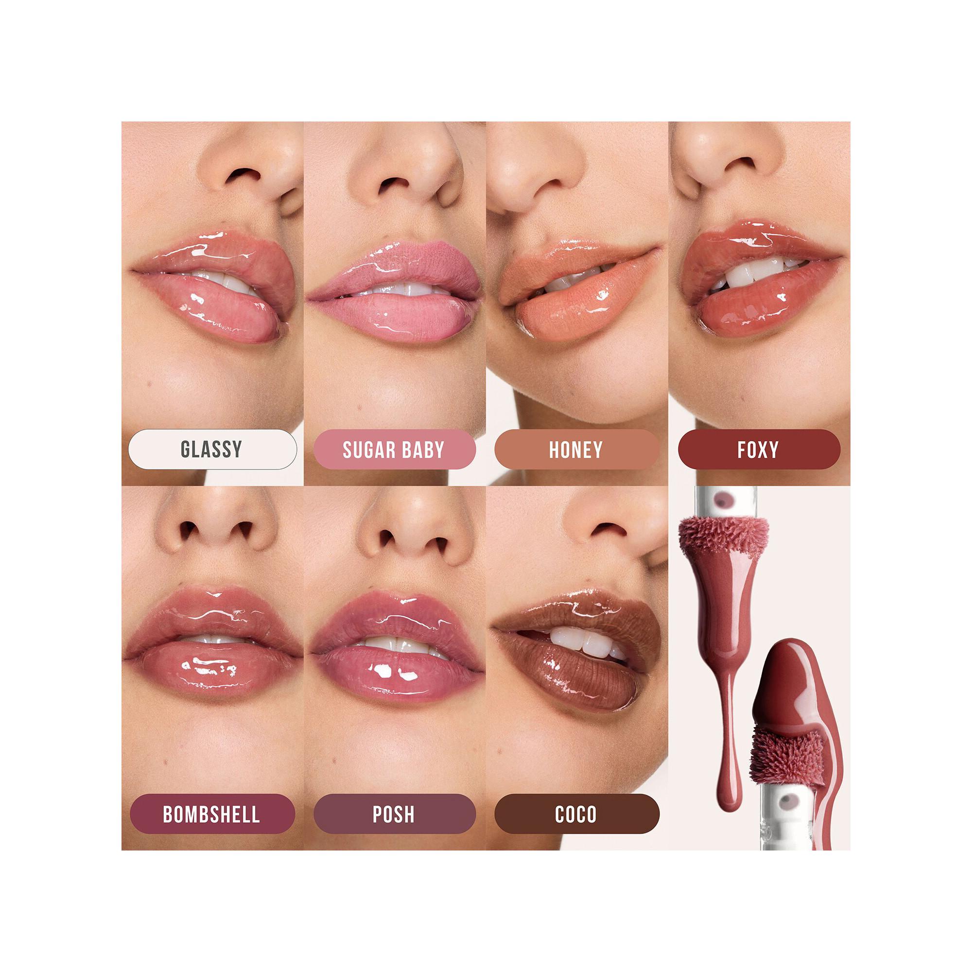 Huda Beauty FAUX FILLER LIP GLOSS FOXY Faux Filler - Hochglänzender Lipgloss 