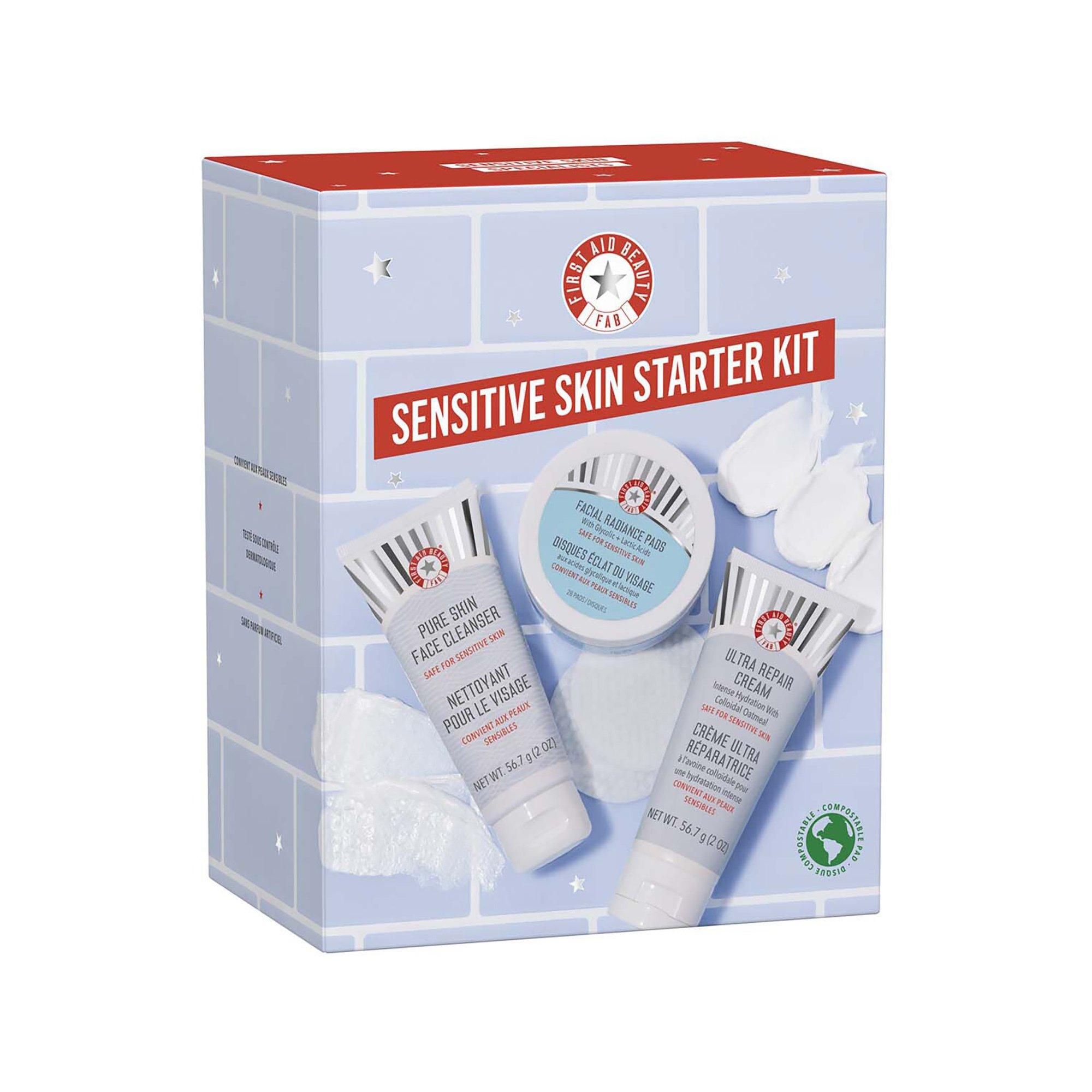 FIRST AID BEAUTY  Kit routine peau sensible - Nettoie, exfolie et hydrate 