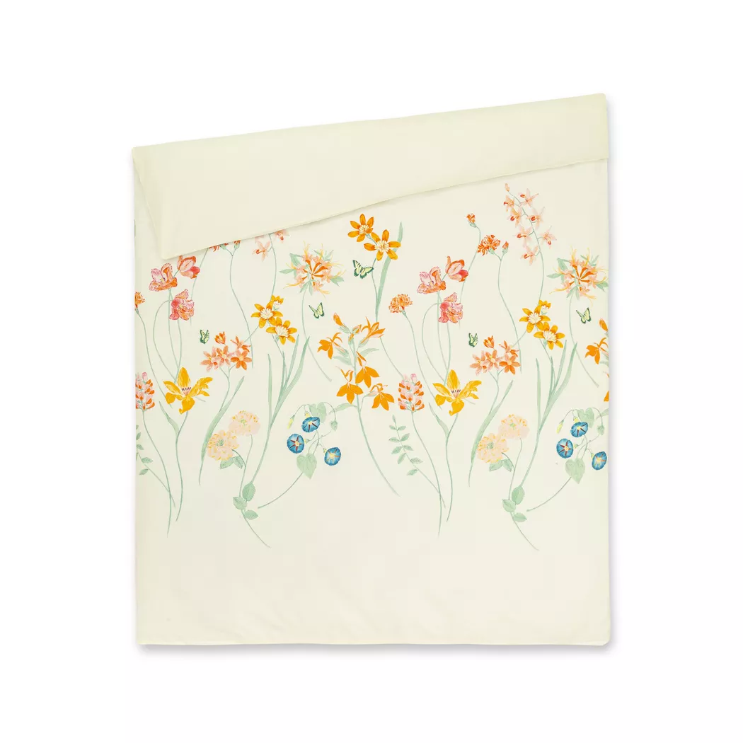 JARDIN SECRET - Duvetbezug, Cordelia Floraler Duvetbezug, 160 x 210 cm, Creme