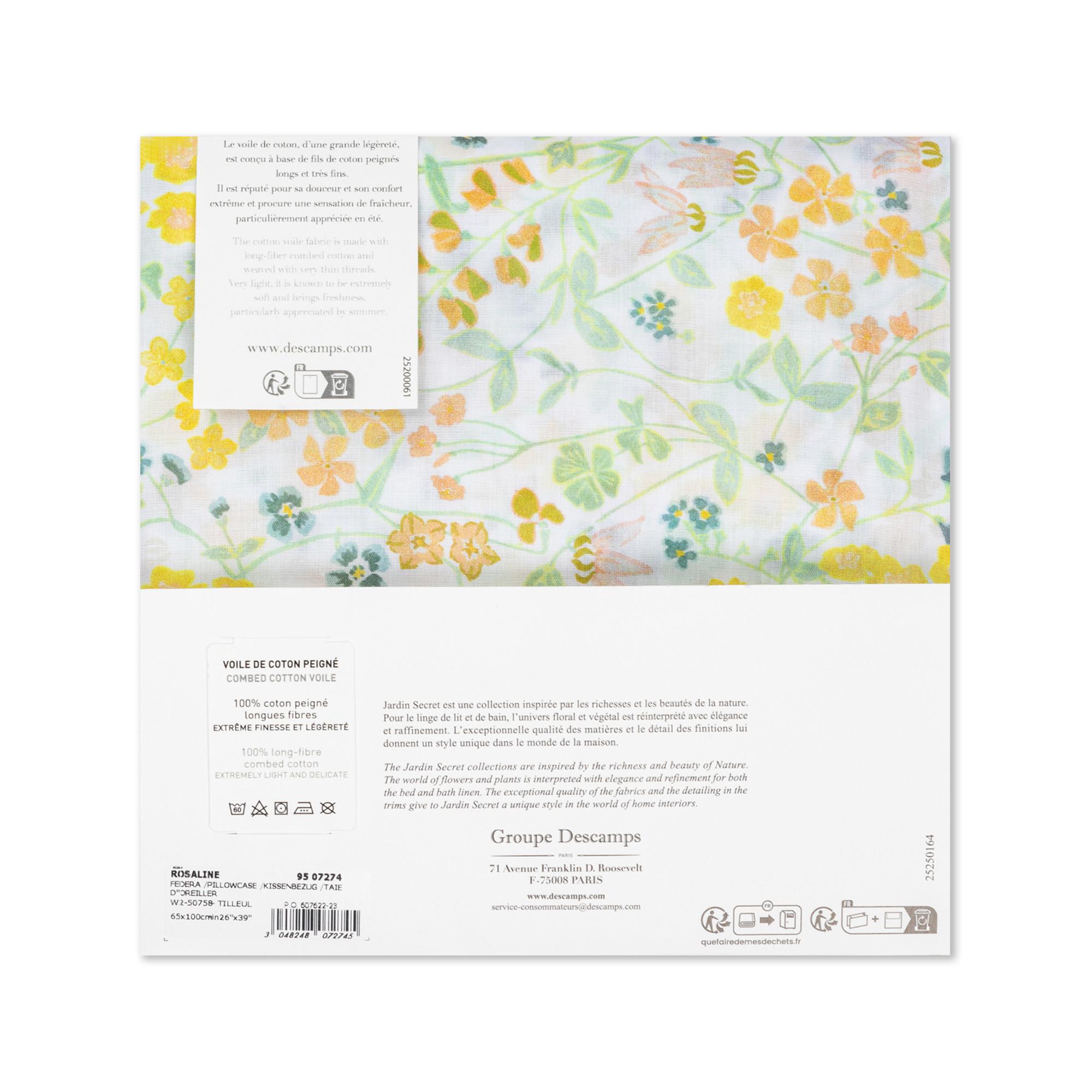 JARDIN SECRET Rosaline Taie d'oreiller à motif floral  