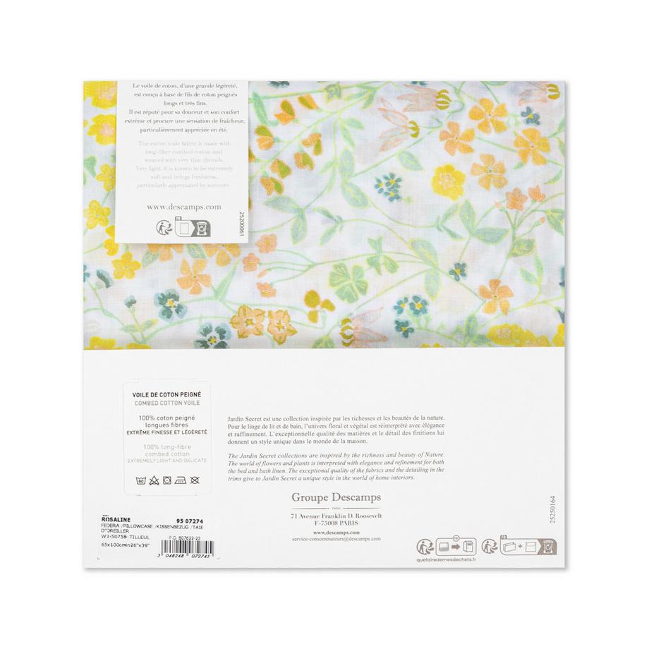 JARDIN SECRET Rosaline Taie d'oreiller motif floral  