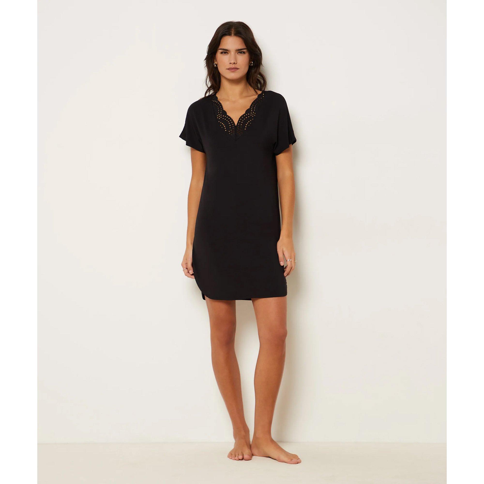 Image of T-shirt, Comfort Fit, Kurzarm Damen Black L