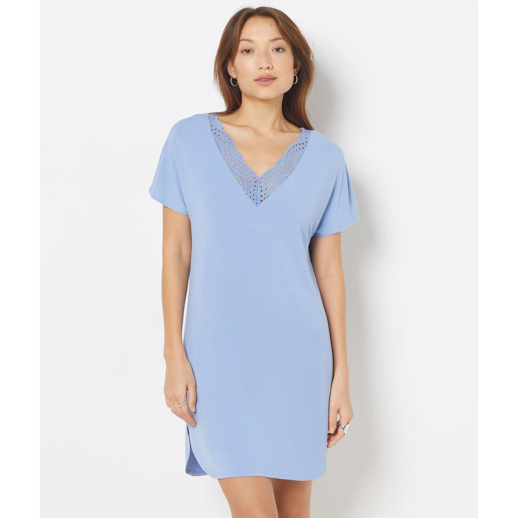 Image of T-shirt, Comfort Fit, Kurzarm Damen Blau L