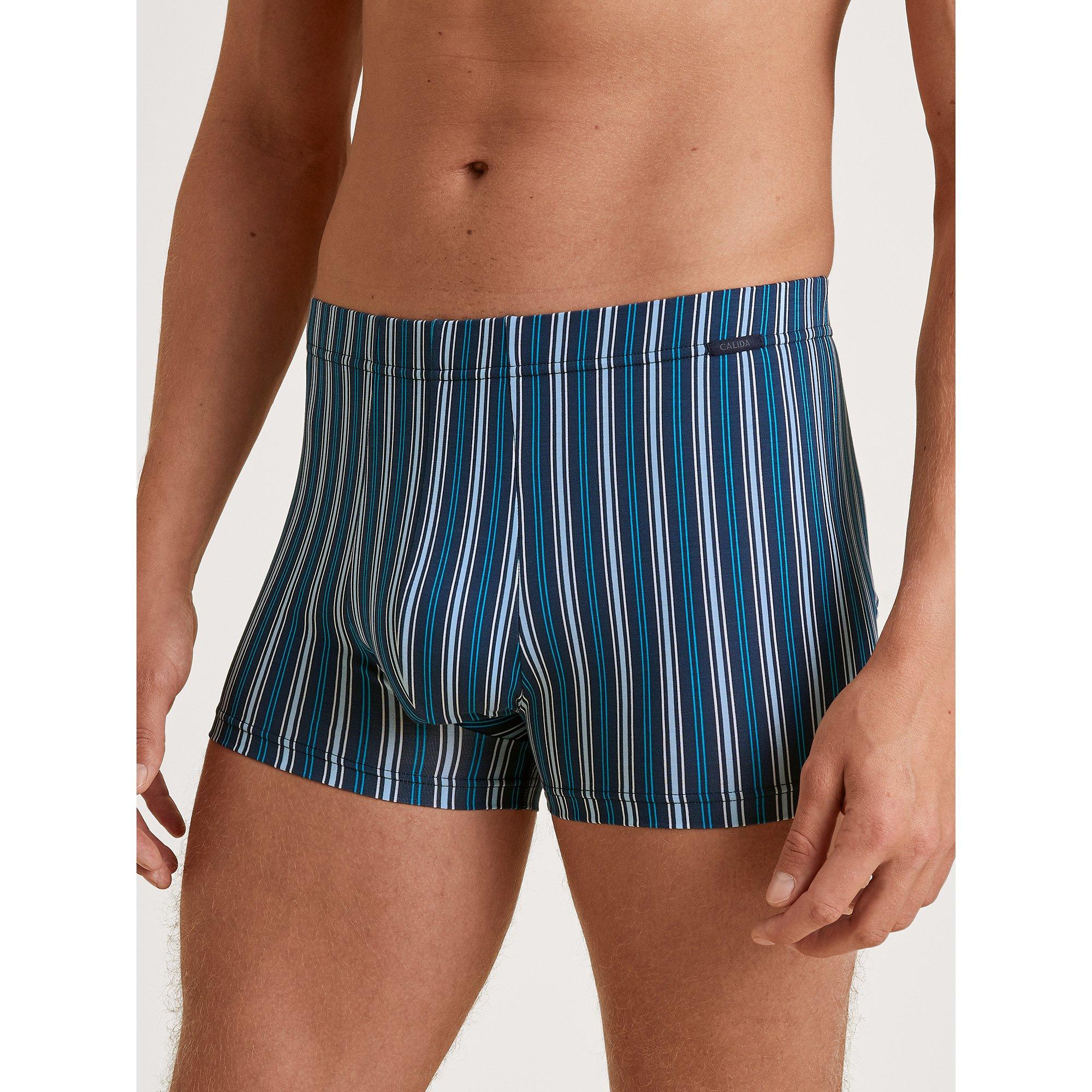 CALIDA Cotton Code Design Boxer a Pantaloncino, Blu