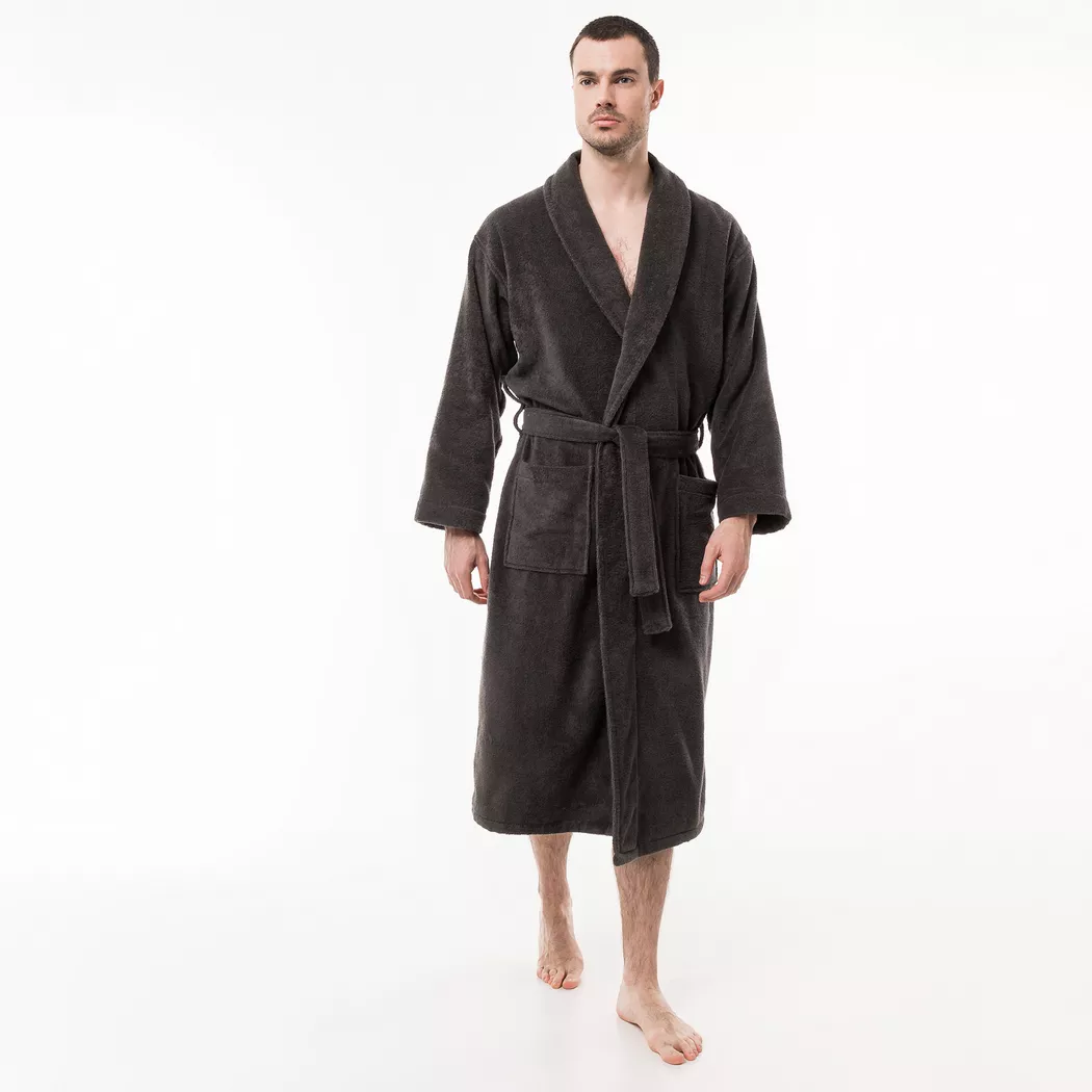 Manor - Bademantel, unisex, für Damen, Anthrazit, Größe S/M 2