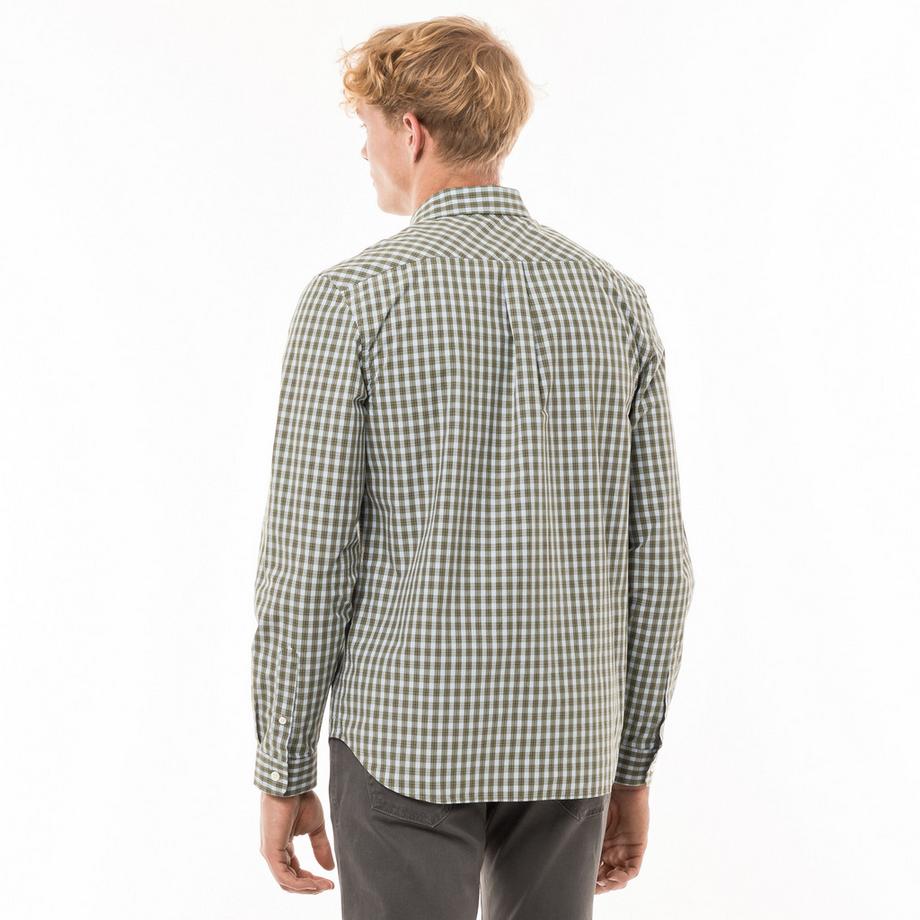 LACOSTE Popeline Gingham Karo Langarmhemd  