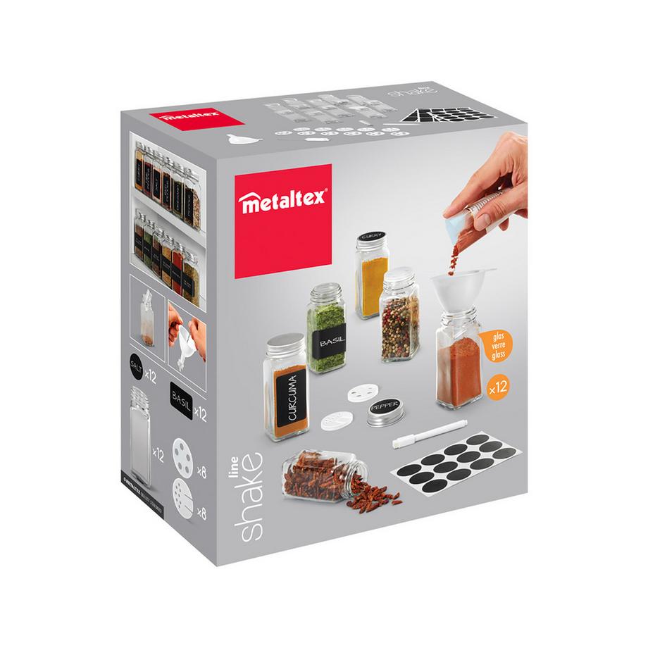 metaltex Set di barattoli per spezie Shake Line 