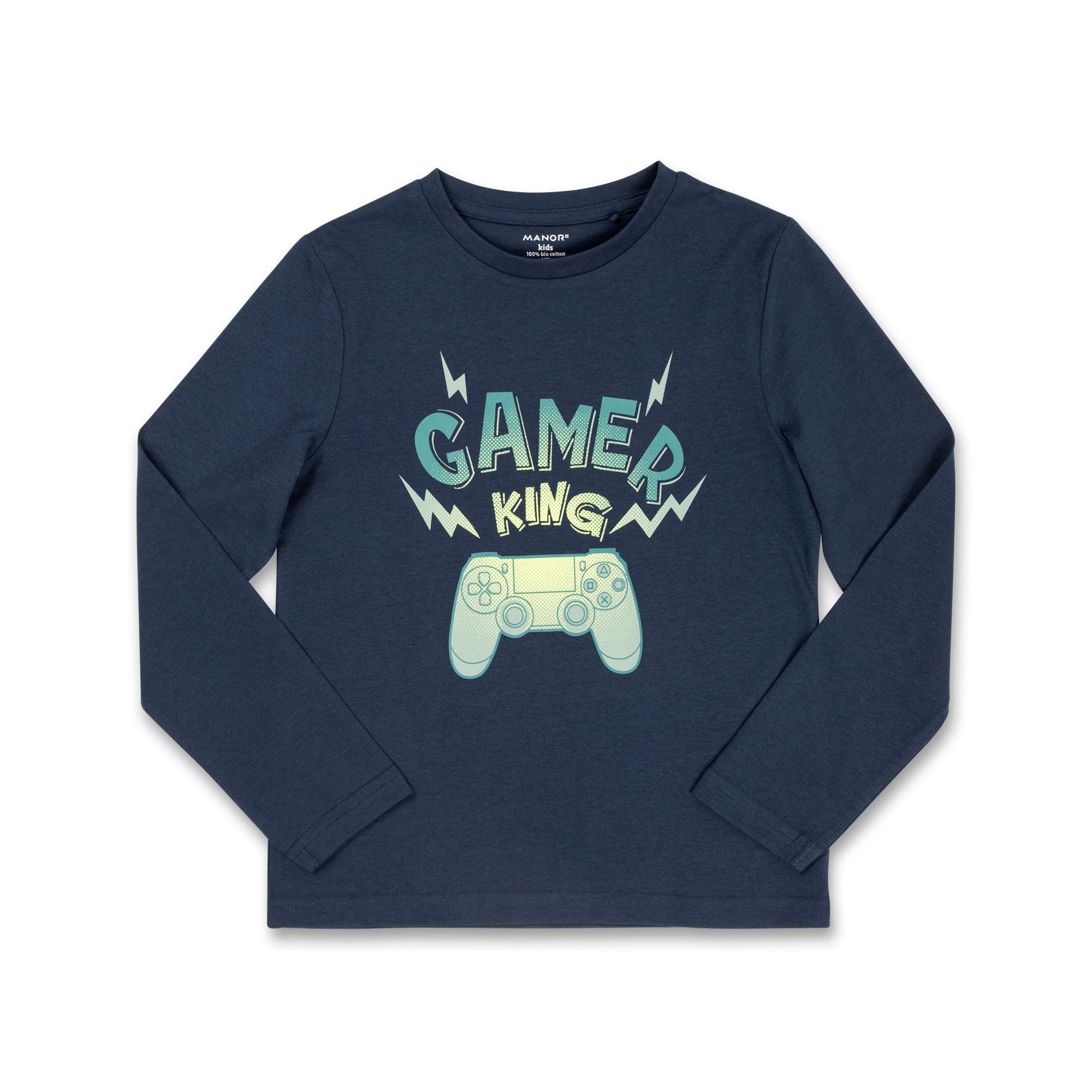 Image of T-shirt, Langarm Jungen Marine 122