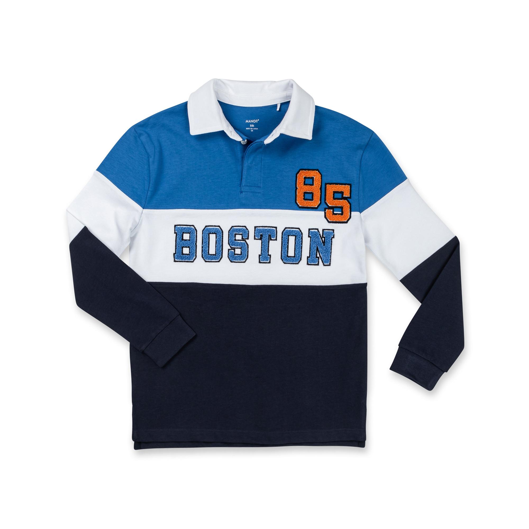 Image of Poloshirt, Langarm Jungen Blau 104