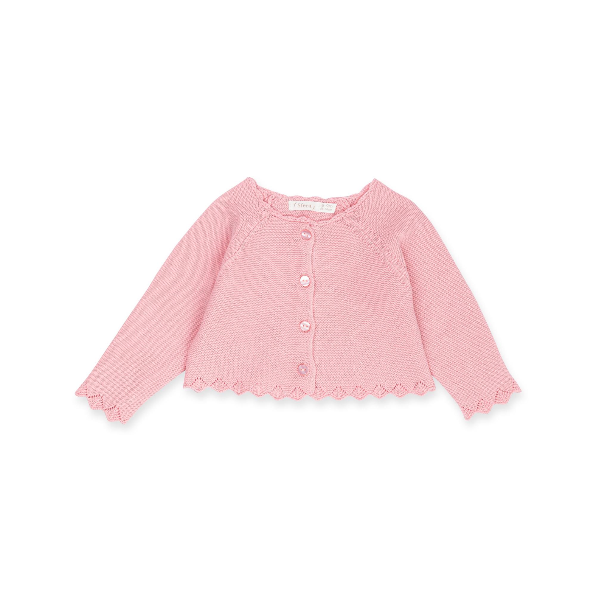 Image of Cardigan, Langarm Unisex Rosa 68-74