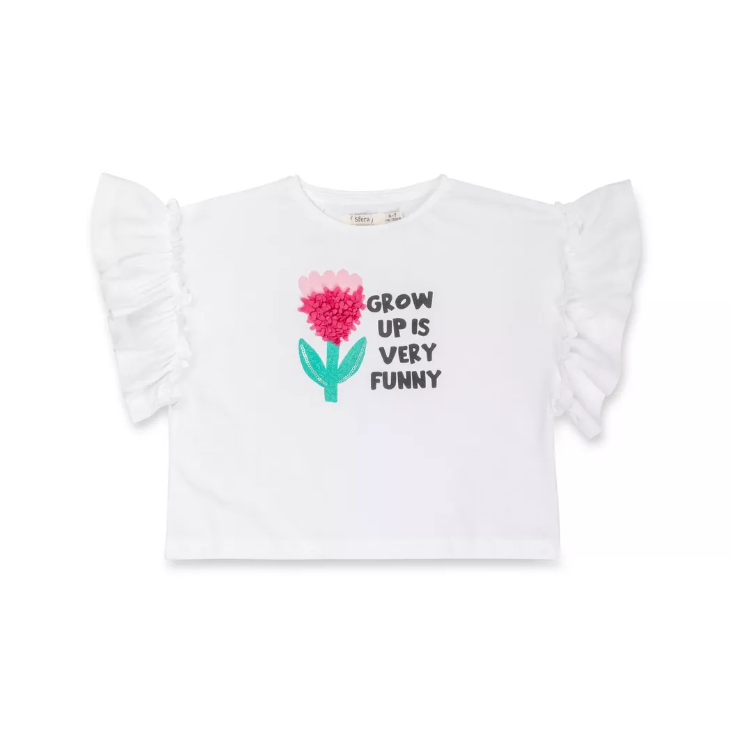 Sfera - T-Shirt, kurzarm, 122-128, Weiss