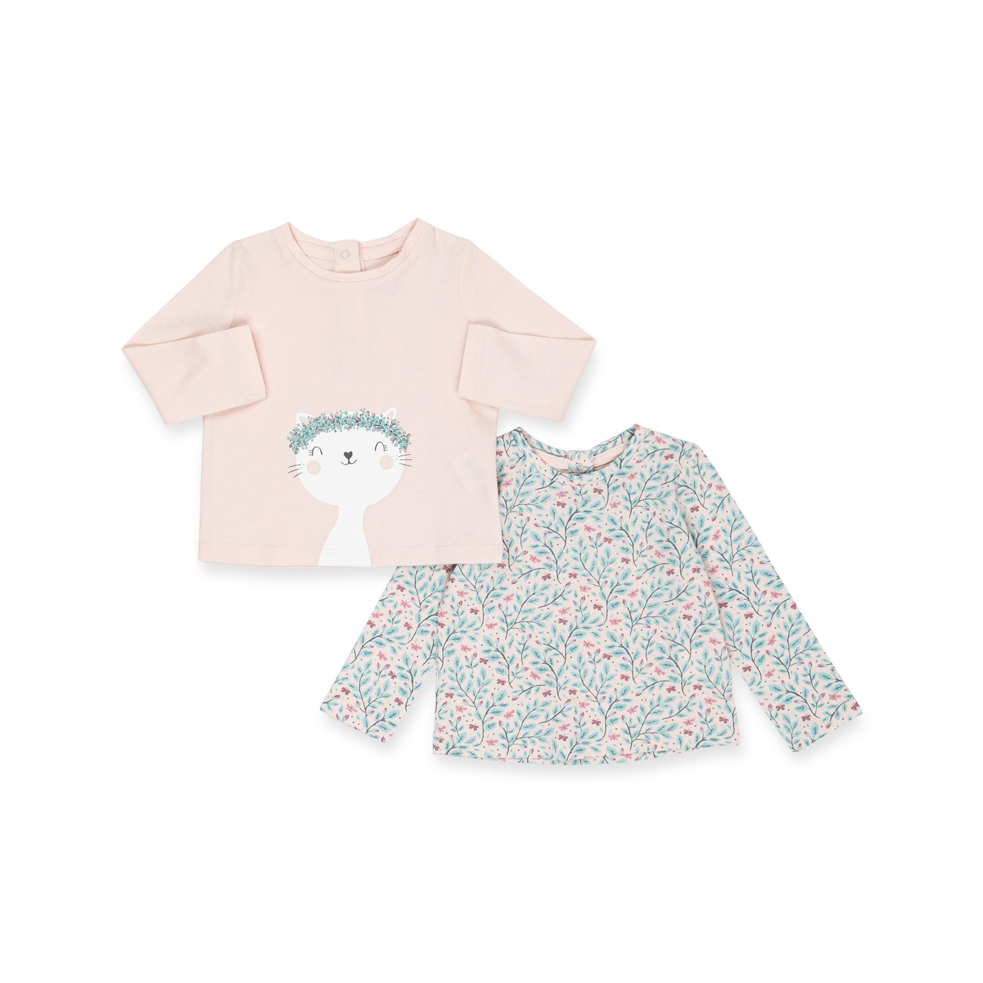 Image of Duopack, T-shirts, Langarm Unisex Rosa 104