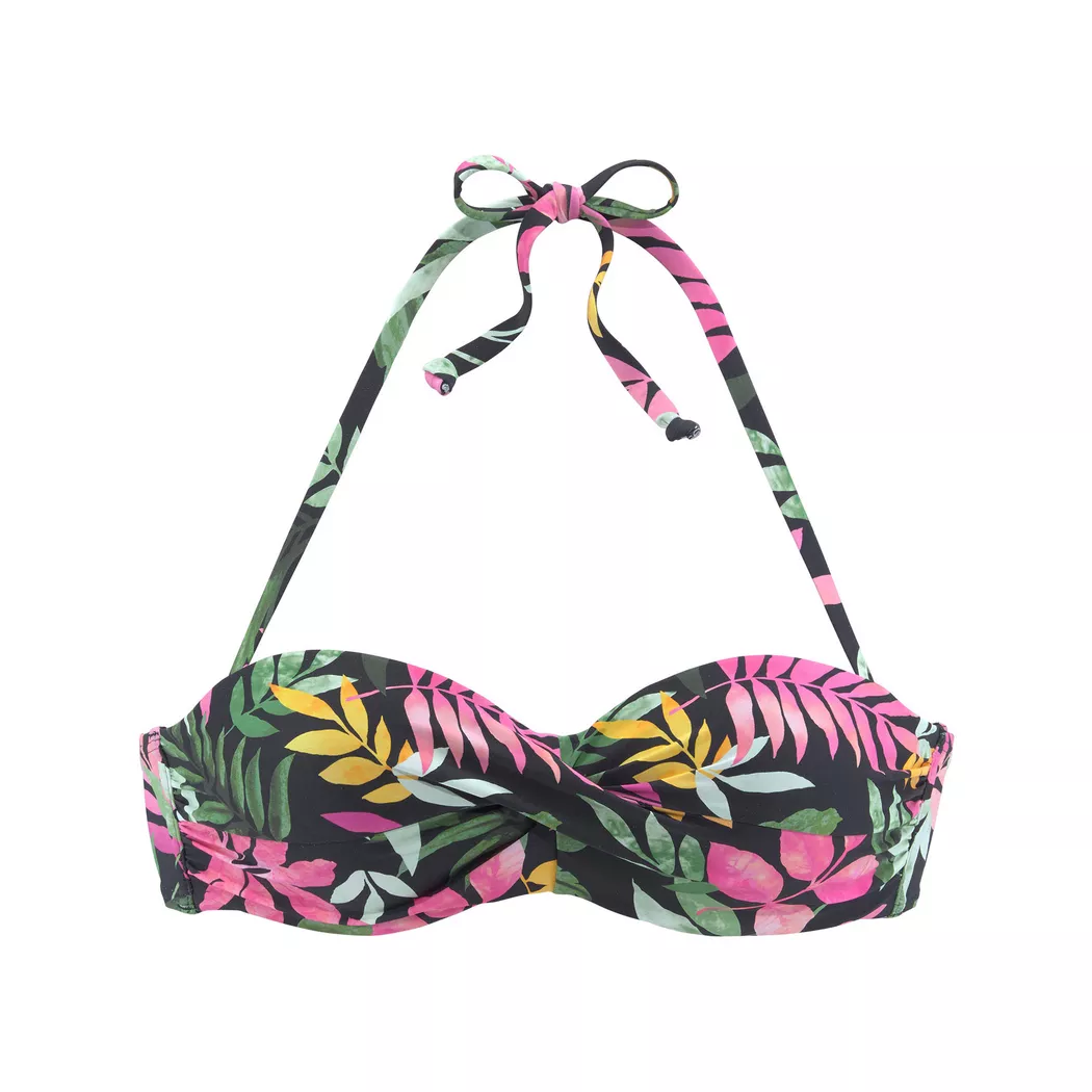 Lascana - Bikini Oberteil, Bandeau, für Damen, Multicolor, Größe 36
