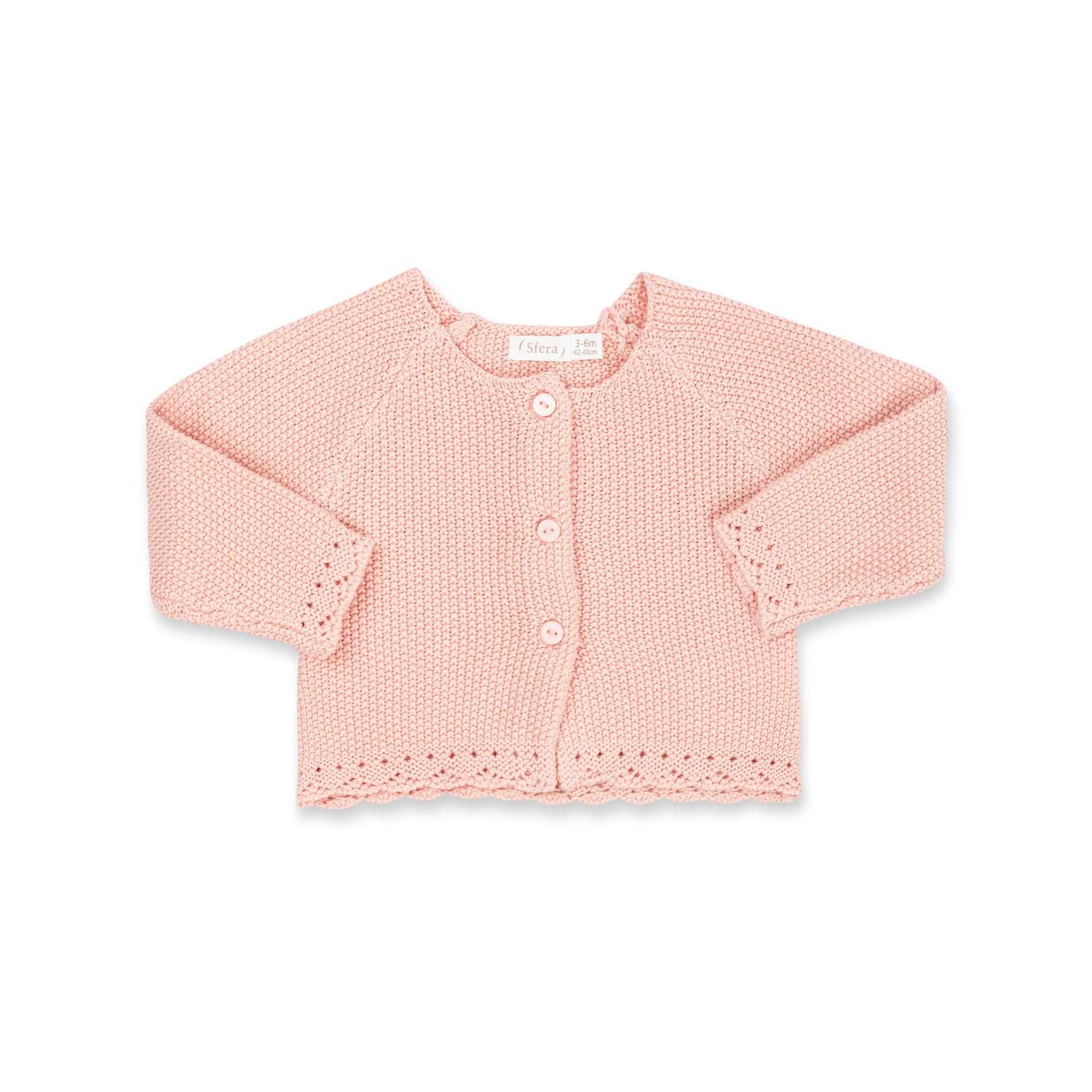 Image of Cardigan, Langarm Unisex Rosa 62-68
