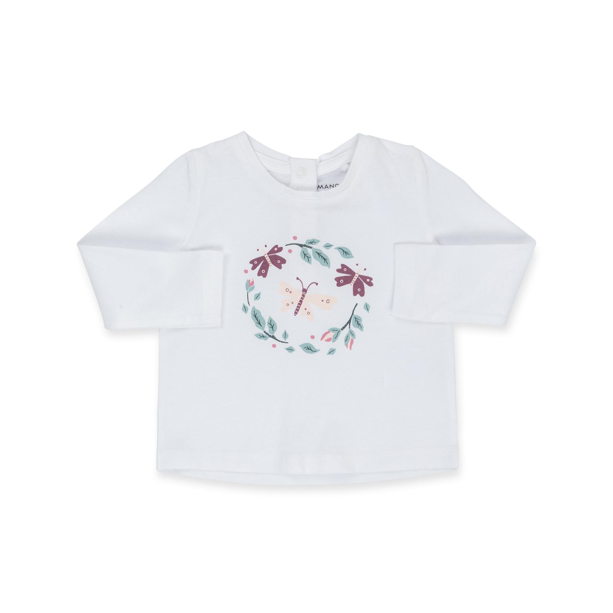 Image of T-shirt, Langarm Unisex Weiss 104