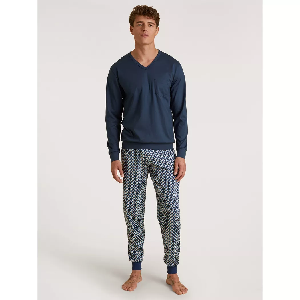 Calida - Pyjama, für Herren, Blau Bedruckt, Größe L